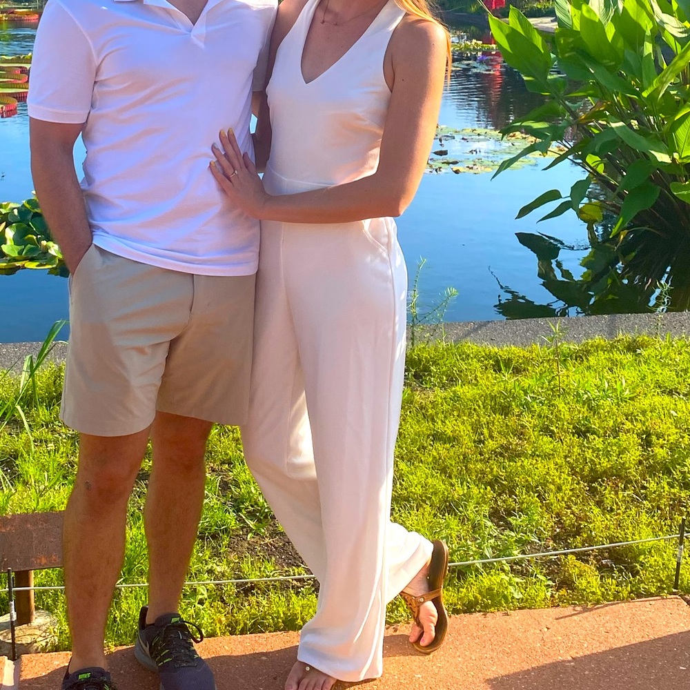 White crepe wedding/bridal jumpsuit